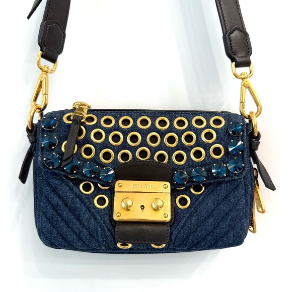 Miu Miu Handbags - MIU MIU denim biker bag
